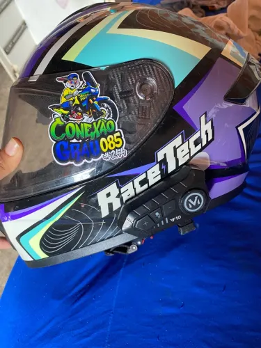 capacete (com microfone e fone)