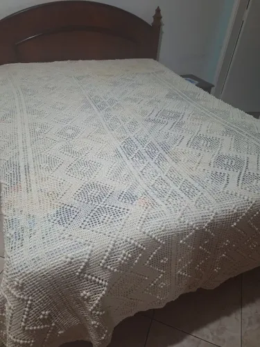 Colcha casal croche feito a mão