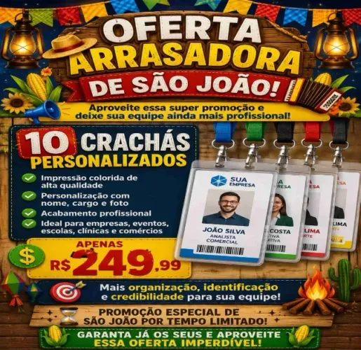 10 crachás personalizados para bandas e empresas