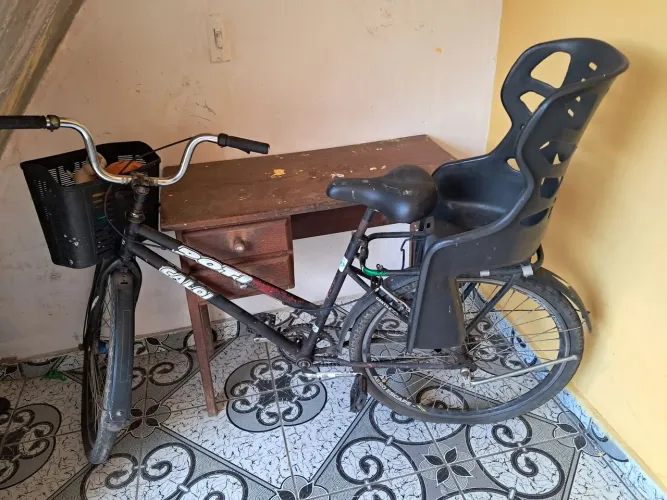 Bicicleta com cadeirinha infantil