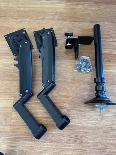 Suporte articulado de mesa duplo monitor 17 a 27 p a gás