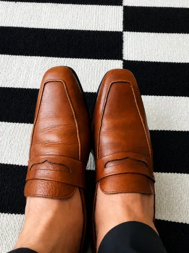 Sapato Mocassim Loafer Brooksfield Couro - Tamanho 39 - Semi Novo