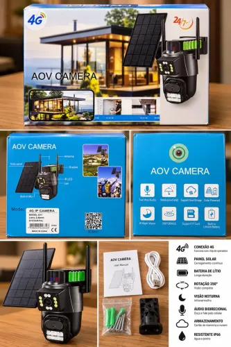 VENDO CÂMERA DE SEGURANÇA 4G SOLAR - NOVA, NUNCA USADA!