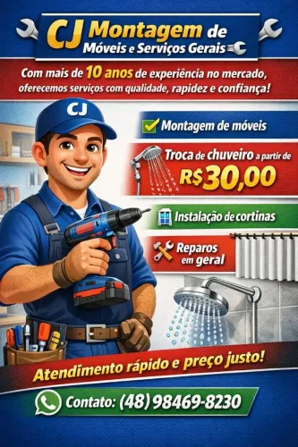 Chuveiro e furos para quadros etc e montagem de móveis 