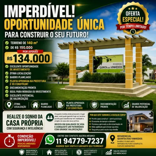 Terreno no Quinta dos Vinhedos, próx. Vila Verde | Projeto aprovado, pronto p/ construir