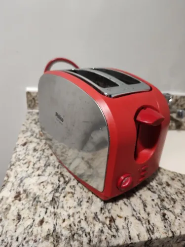 TORRADEIRA ELÉTRICA VERMELHA FRENCH TOAST INOX 900W PHILCO 127V