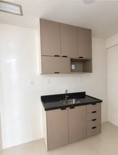 Bancada de granito com armário de cozinha