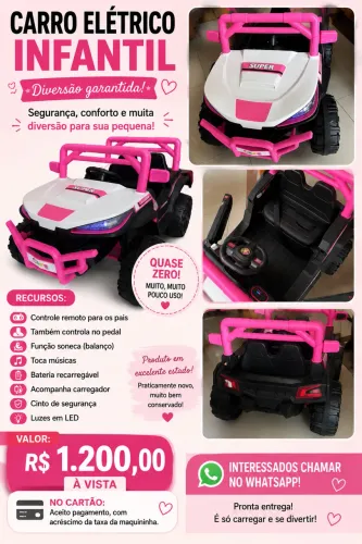 ? Carro Elétrico Infantil à Venda - Super Conservado! ?