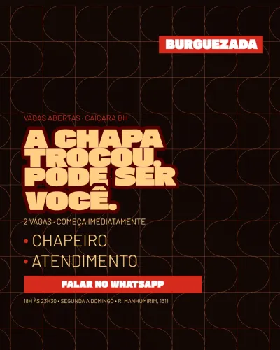 Vaga para chapeiro