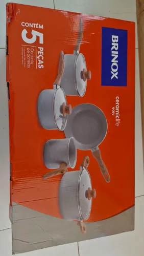 Jogo de panelas ceramic life easy brinox
