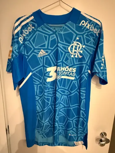 Camisa flamengo de jogo único goleiro azul