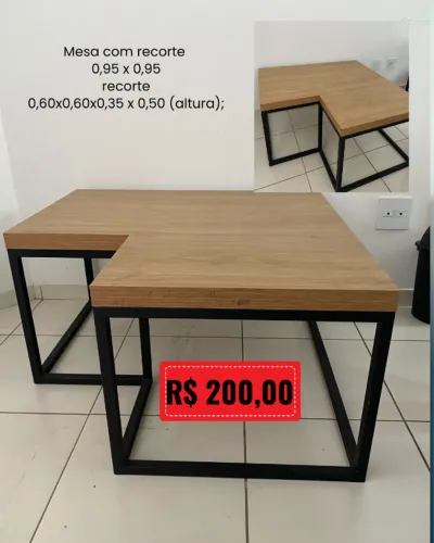 Mesa com recorte lateral
