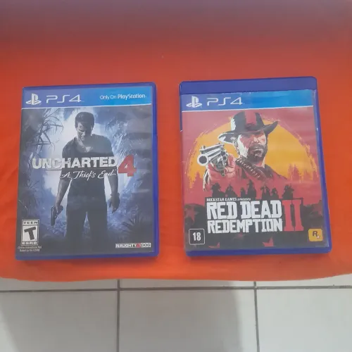 Vendo esses 2 jogos de Playstation 4. Red dead 2.  e uncharted 4. Valor 70 cada 