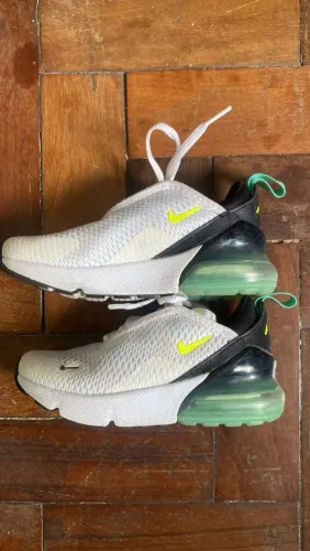 Tênis Nike Air Max 270 Infantil Original Branco BR26.5