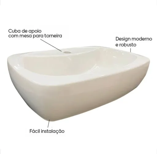 Cuba/Pia para banheiro louca retangular
