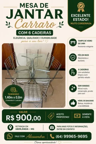 Mesa de Jantar Carraro
