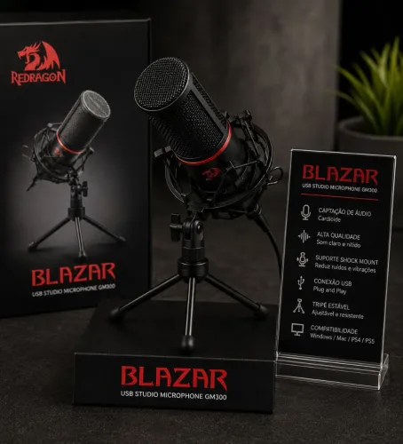 Microfone Blazar Streaming e Gamer USB seminovo