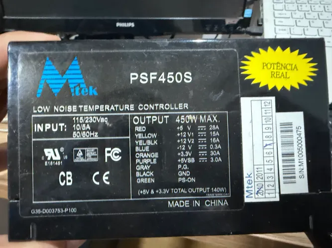 Fonte Desktop Mtek PSF450 S Potência Real