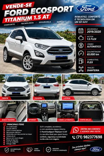 Ford Ecosport Titanium 1.5 12V Flex 5P AUT 2020