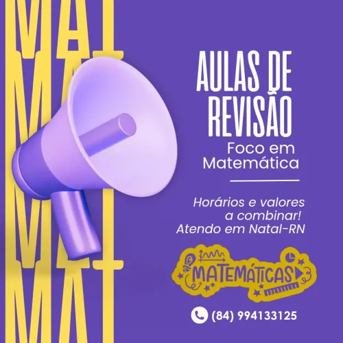 Aulas de revisão/reforço matemática entre outros