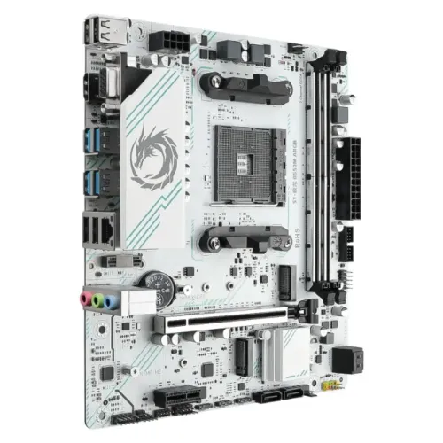 Placa Mãe Soyo AMD B550M ARGB AM4 Ryzen 3000/4000/5000 Branca