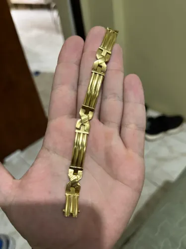 Bracelete prata banhado a ouro 