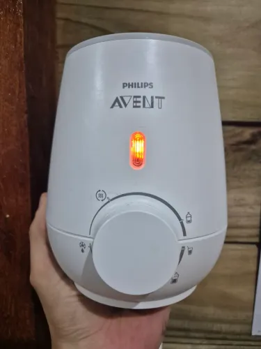aquecedor de mamadeiras philips avent + adaptador de tomada de brinde
