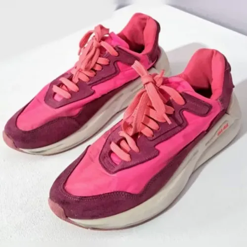 Tênis Santa Lolla Feminino 37 Rosa Neon Chunky Camurça Vinho