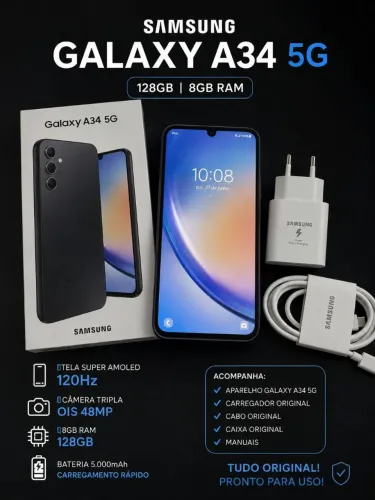 A34 5g novo com caixa e carregador original
