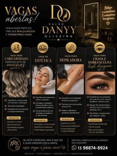 Vagas para profissionais na área da beleza