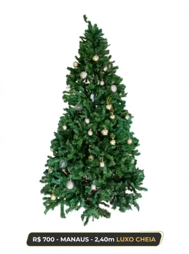 Árvore de Natal 2,40m Luxo Cheia - Gigante - Decorada - Manaus - R$ 700