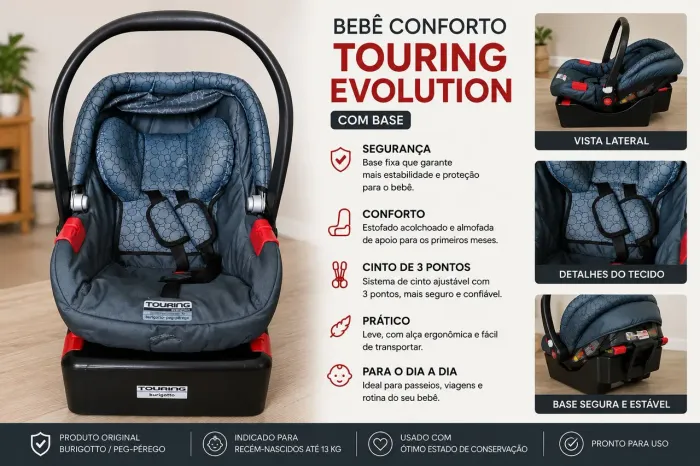 Bebê Conforto Burigotto Touring Evolution com base