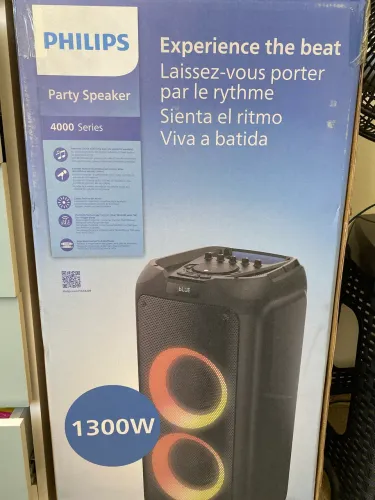 Caixa de Som Philips Party Speaker 4000 Series 1300W - Nova na Caixa, Nunca Usada