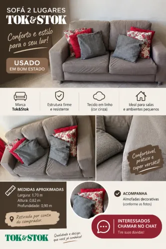 Vende-se Sofá de 2 lugares tok stok