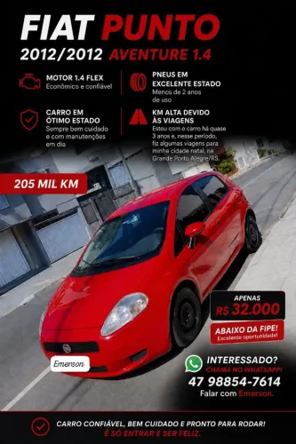 Fiat Punto Attractive 1.4 Fire Flex 8V 5P 2012
