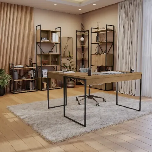 MEsa em L industrial escritorio home office 1,36x1,2 a pront entrega