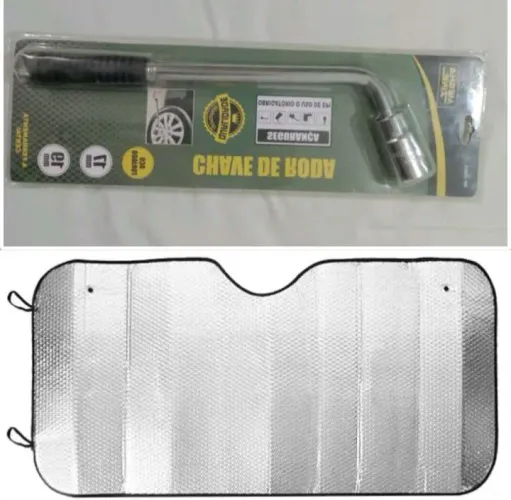 Chave de Roda Em Aço + Brinde Para-sol