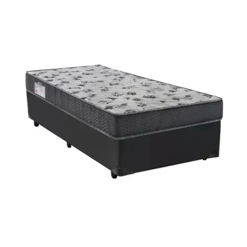 Conjunto Solteiro 1,88x0,88: Colchão + Cama Box Cinza Escuro