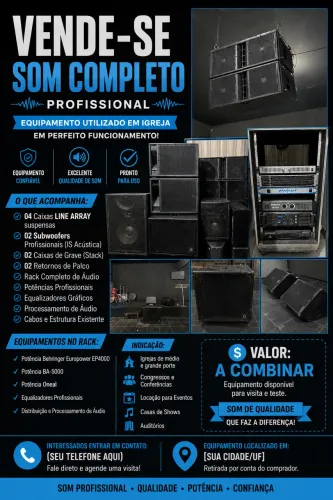 ? VENDE-SE - SISTEMA DE SOM PROFISSIONAL COMPLETO ?