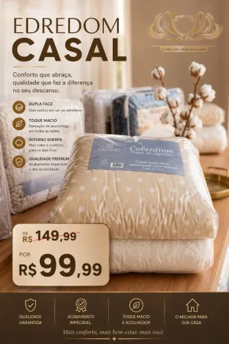 Frio chegando? Temos a solução barata e luxosa! Edredons Casal e Queen, Mantas e coberores