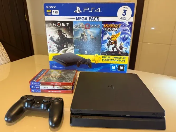PS4 SLIM 1TB - IMPECAVEL!