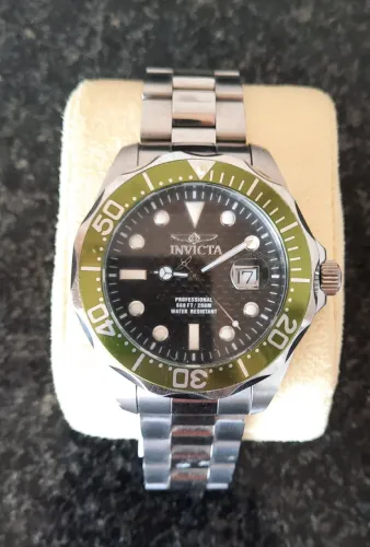 Relógio Invicta Prodiver 12564 Aço Mergulho 47mm Prateado Verde Cinza-escuro (Usado)
