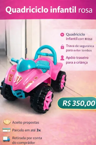 Quadriciculo Infantil Rosa