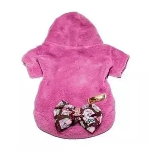 Blusa pet com capuz rosa 4 patas tam M