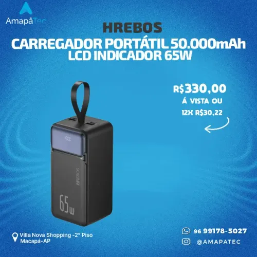Carregador Power Bank Hrebos 50.000 Mah