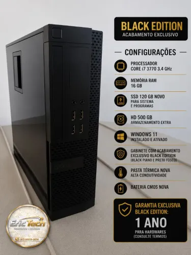 Desktop Dell i7 com SSD e acabamento Black Edition