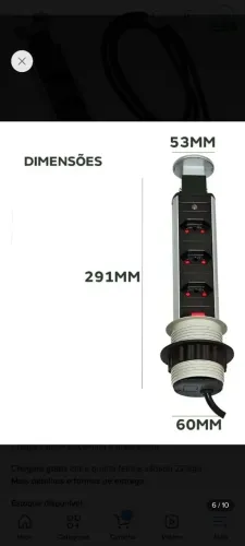 Torre de tomadas embutir retrátil