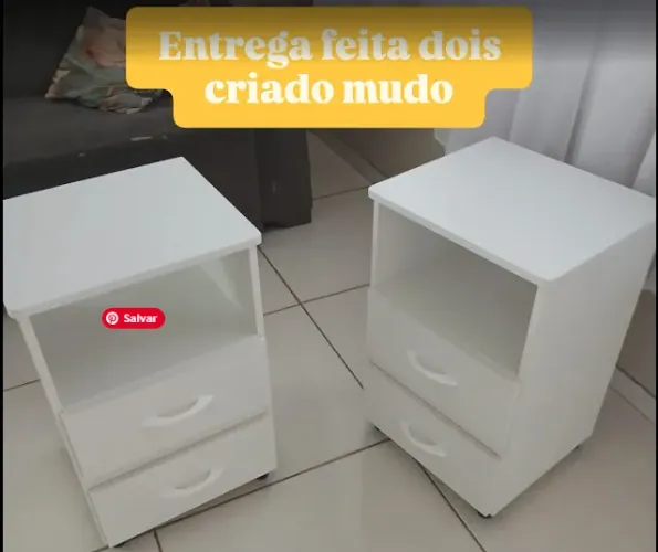 Mesa De Cabeceira Com 2 Gavetas Branco 100% MDF (NOVO) 