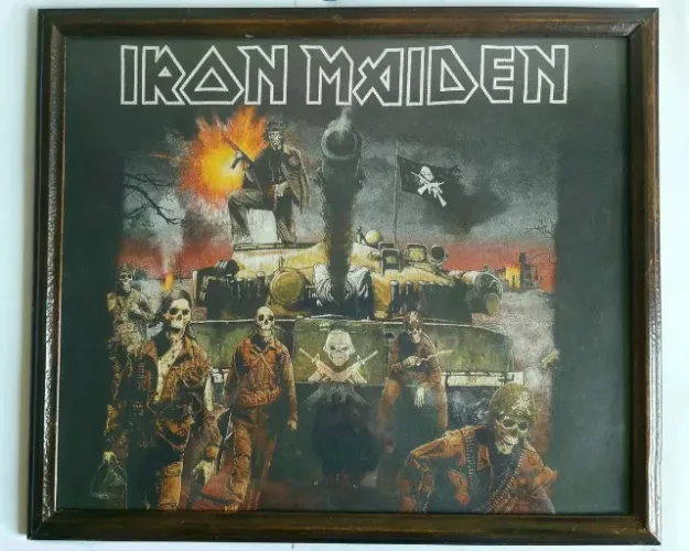 Quadro Artesanal Decorativo - Iron Maiden (40x47cm) Preto Marrom-escuro (Usado)