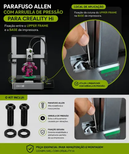 4x Parafuso Allen para Upper Frame Creality HI